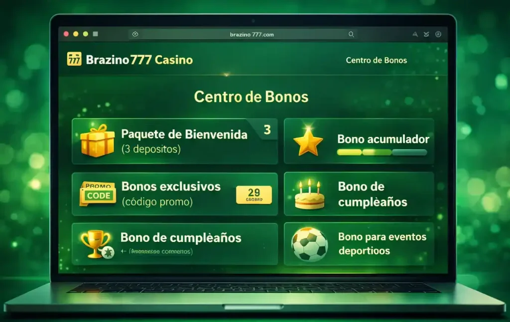 Variedad de bonos en casino Brazino777